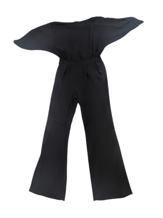 Diane Von Furstenberg Pants - DVF Lucy Jumpsuit 6 Black Dolman Wide Leg Minimalist Quiet Luxury One Piece